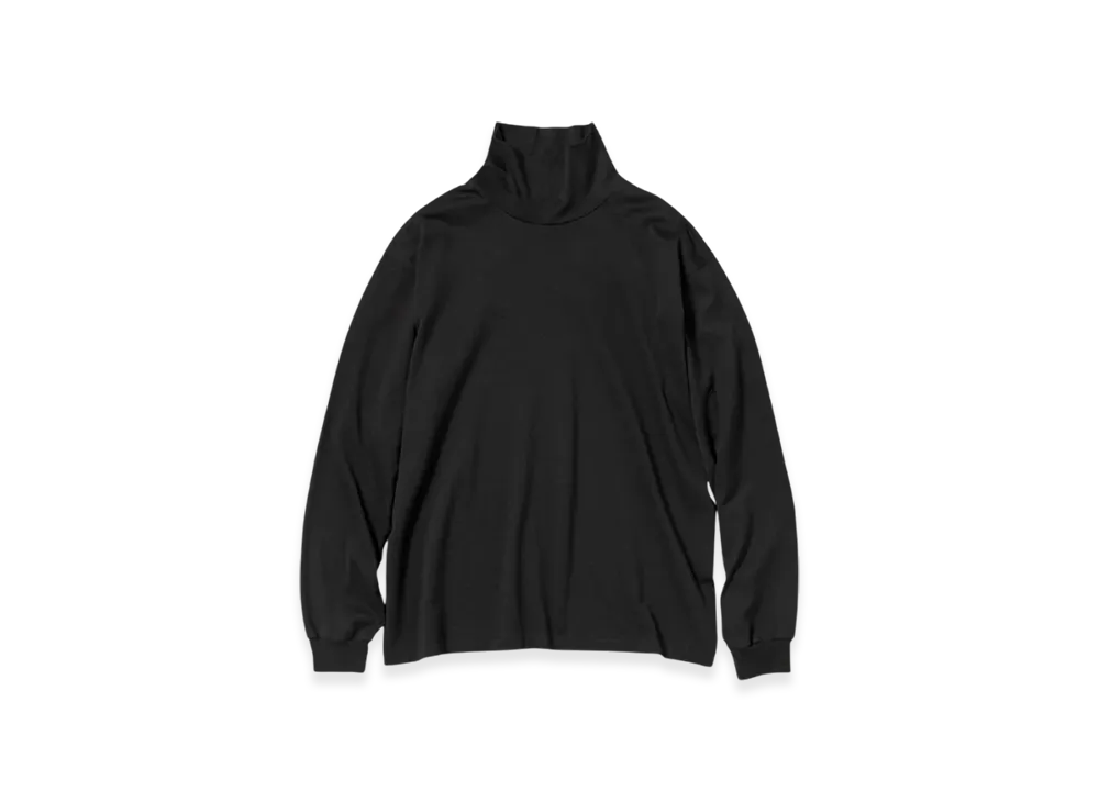 AURALEE Luster Plaiting Hi Neck L/S T-Shirt "Black"