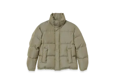 AURALEE Finx Polyester Chambray Down Coat "Olive Khaki Chambray"