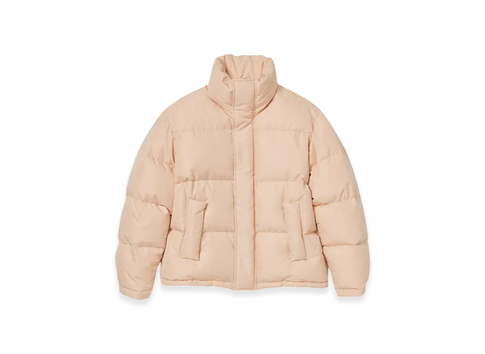 AURALEE Finx Polyester Chambray Down Coat "Light Pink Chambray"