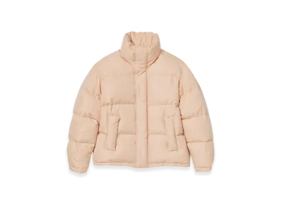 AURALEE Finx Polyester Chambray Down Coat "Light Pink Chambray"