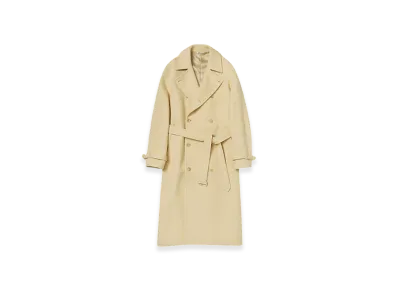 AURALEE Brushed Alpaca Wool Melton Trench Coat "Light Beige"