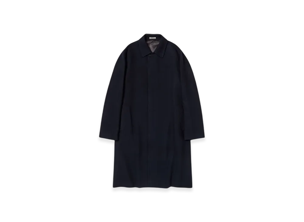 AURALEE Cashmere Flannel Coat "Dark Navy"