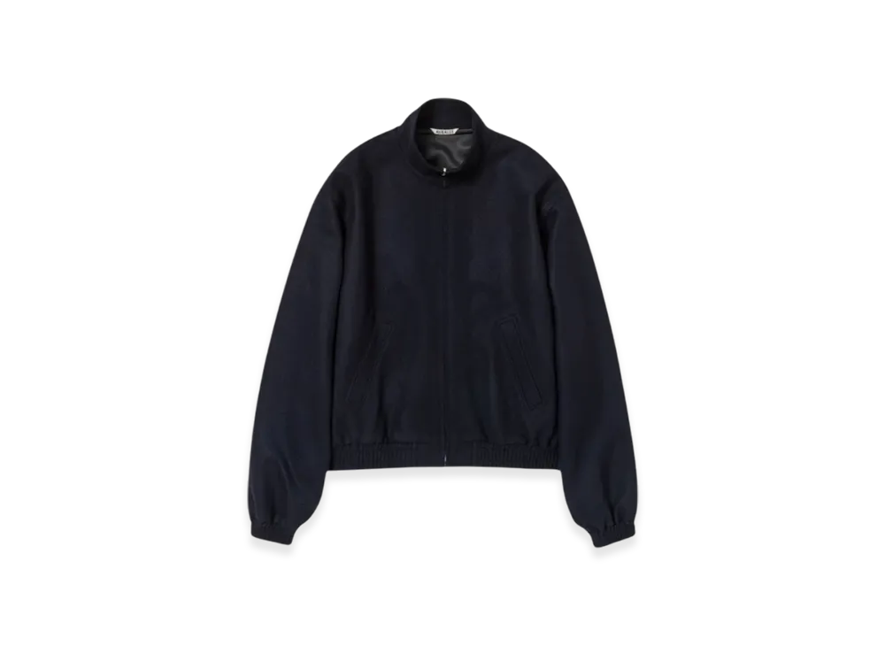 AURALEE Cashmere Flannel Zip Blouson "Dark Navy"