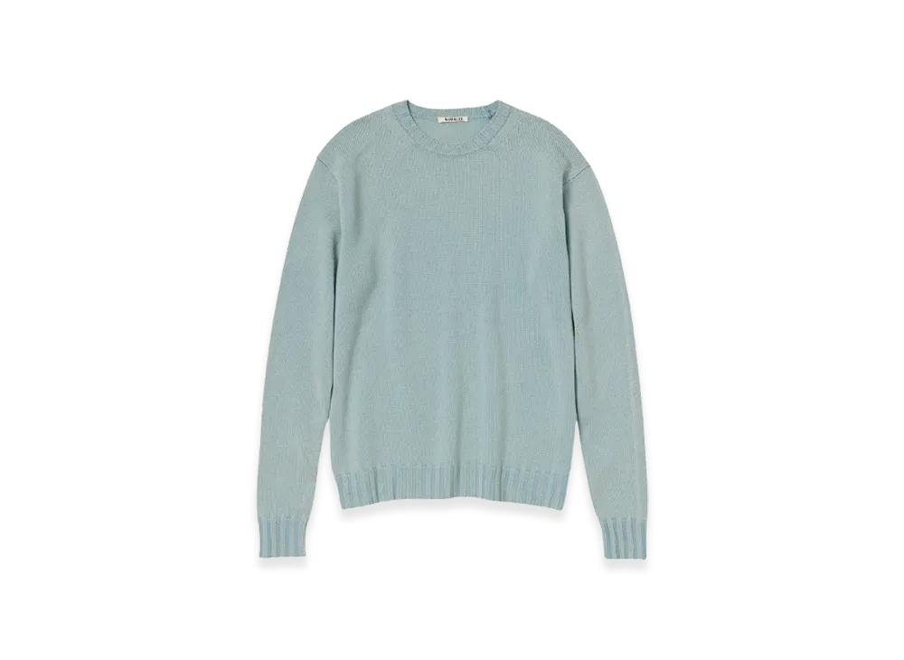 トップス AURALEE WASHED FRENCH MERINO KNIT TURTLE Auralee Washed French Merino Knit Turtle Light Blue