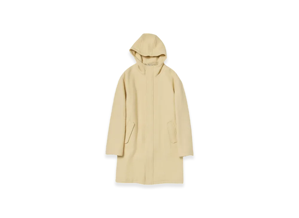 AURALEE Brushed Alpaca Wool Melton Hooded Coat "Light Beige"