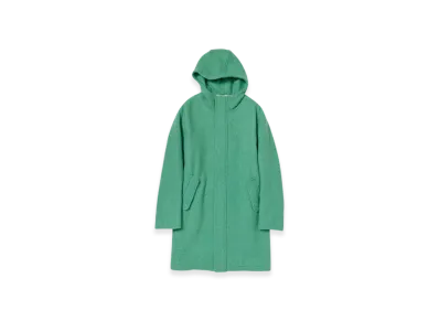 AURALEE Brushed Alpaca Wool Melton Hooded Coat "Jade Green"