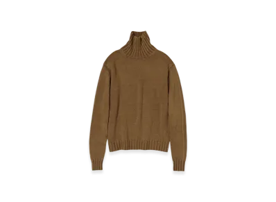 AURALEE Washed French Merino Knit Turtle "Brown"