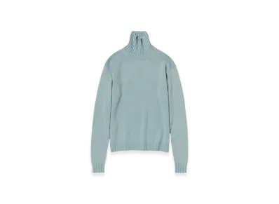 AURALEE Washed French Merino Knit Turtle "Light Blue"