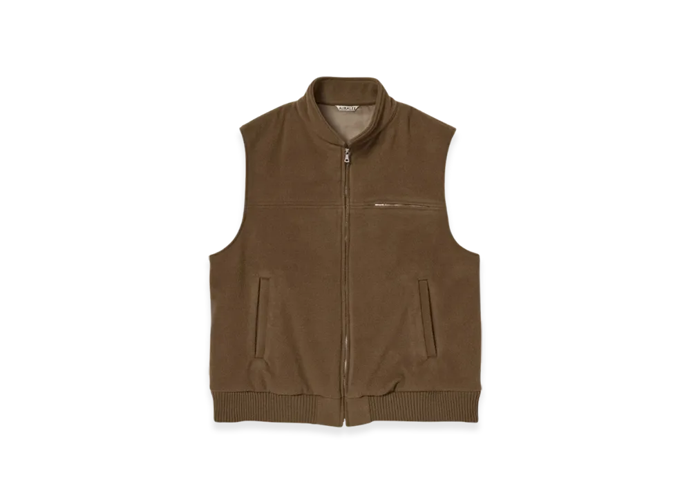 AURALEE Cashmere Wool Mosser Vest "Brown"
