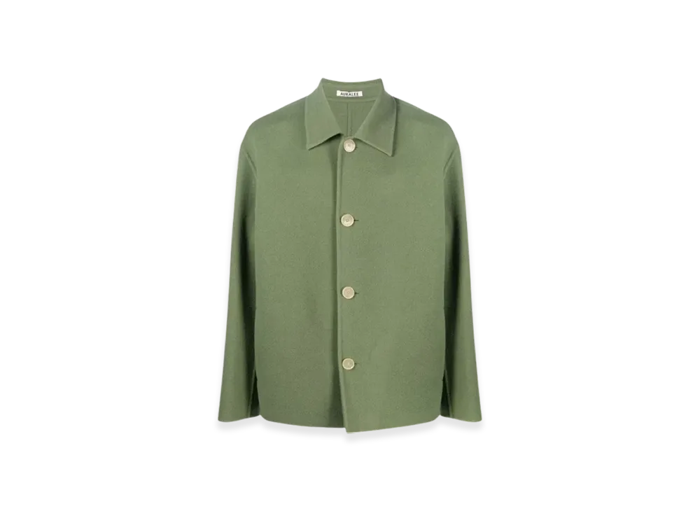 AURALEE Velour Brushed Wool Melton Hand Sewn Blouson "Sage Green"