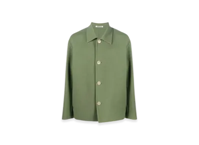 AURALEE Velour Brushed Wool Melton Hand Sewn Blouson "Sage Green"