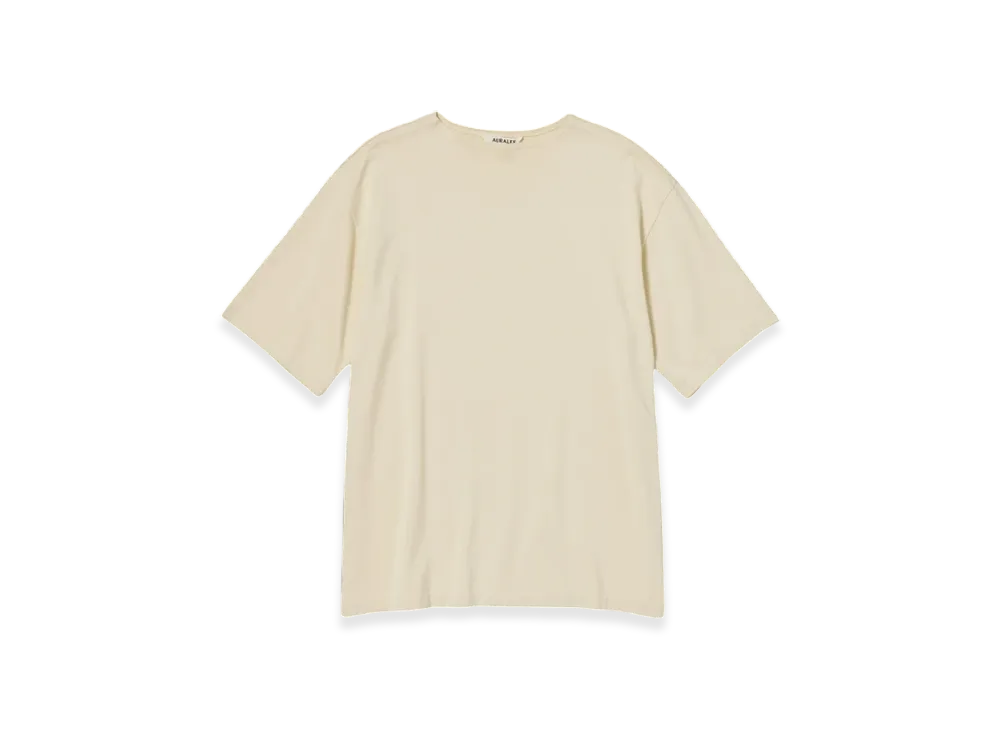 AURALEE Luster Plaiting Narrow Boat Neck T-Shirt "Ivory"