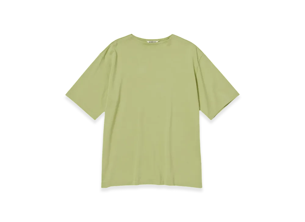 AURALEE Luster Plaiting Narrow Boat Neck T-Shirt "Light Green"