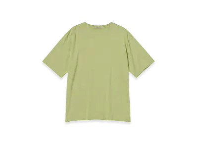 AURALEE Luster Plaiting Narrow Boat Neck T-Shirt "Light Green"