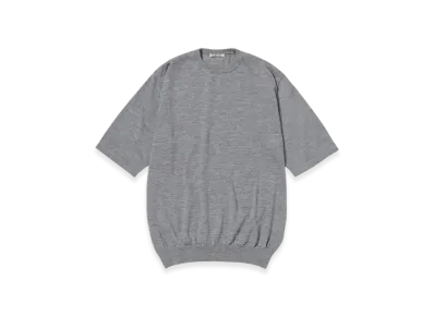 AURALEE Cashmere Hard Twist Knit T-Shirt "Top Gray"