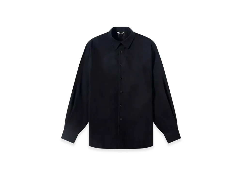 AURALEE Airy Wool Viyella Shirt "Dark Navy"