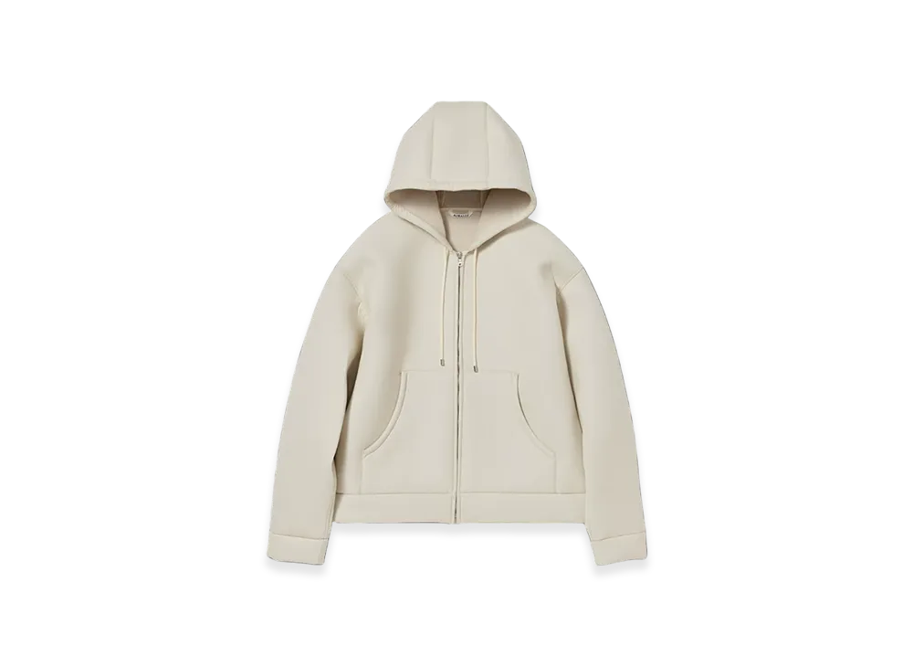 AURALEE Sponge Tropical Wool Zip Hoodie "Ivory"