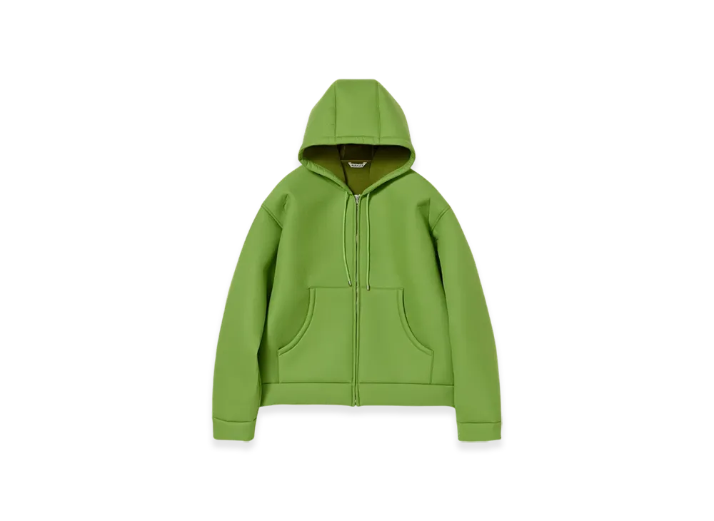 AURALEE Sponge Tropical Wool Zip Hoodie "Green"
