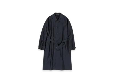 AURALEE Finx Polyester Weather Chambray Soutien Colloar Coat "Black Chambray"
