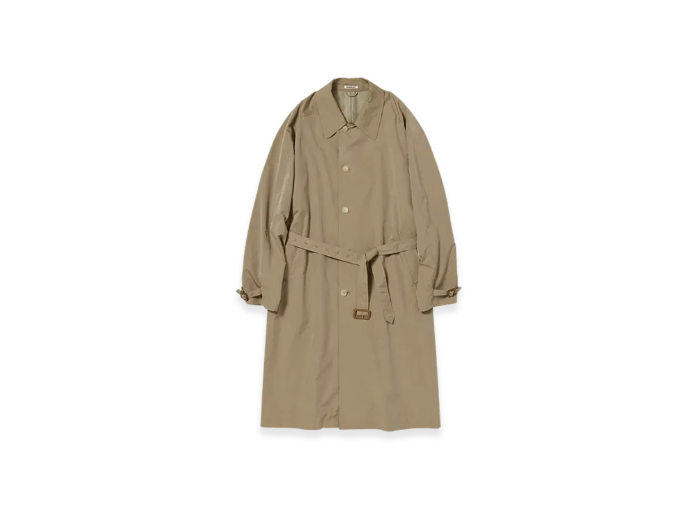 AURALEE Finx Polyester Weather Chambray Soutien Colloar Coat "Brown Chambray"