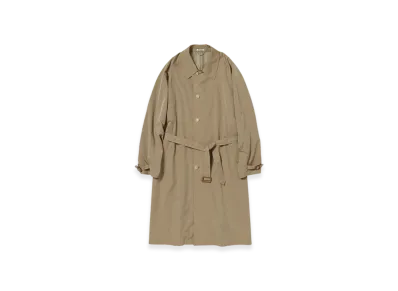 AURALEE Finx Polyester Weather Chambray Soutien Colloar Coat "Brown Chambray"