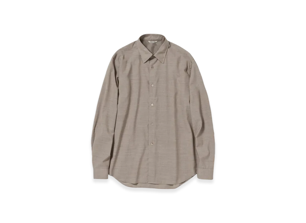 AURALEE Super Fine Tropical Wool Shirt Top "Gray Beige"