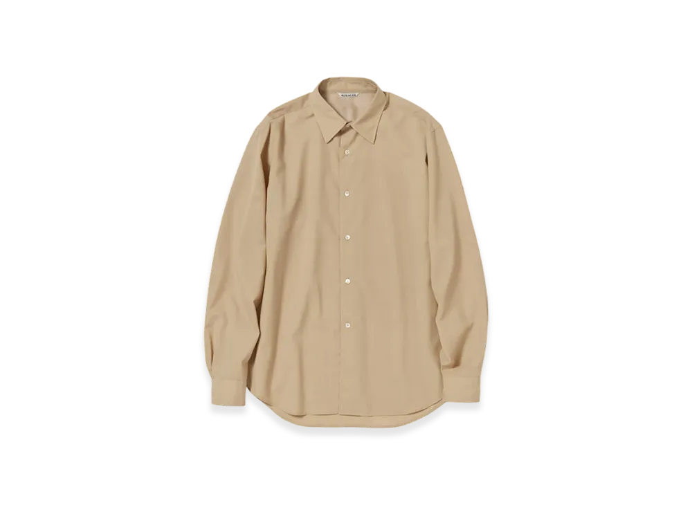 AURALEE Super Fine Tropical Wool Shirt Top "Beige"