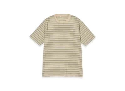 AURALEE Hard Twist Cotton Border T-Shirt "Beige Border"