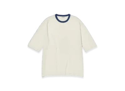 AURALEE Hard Twist High Gauge Wool Silk Knit T-Shirt "Ivory"