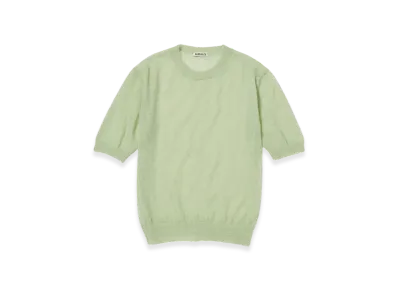 AURALEE Kid Mohair Sheer Knit T-Shirt "Light Green"