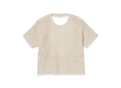 AURALEE Hand Crochet Knit T-Shirt "Ivory"