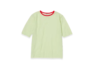 AURALEE Hard Twist High Gauge Wool Silk Knit T-Shirt "Lime Yellow"
