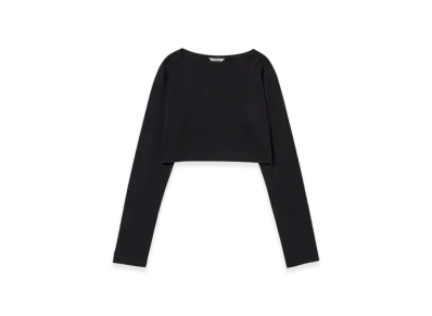 AURALEE Organic Cotton High Gauge Jersey Boat Neck L/S T-Shirt "Black"