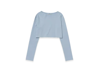 AURALEE Organic Cotton High Gauge Jersey Boat Neck L/S T-Shirt "Blue Gray"