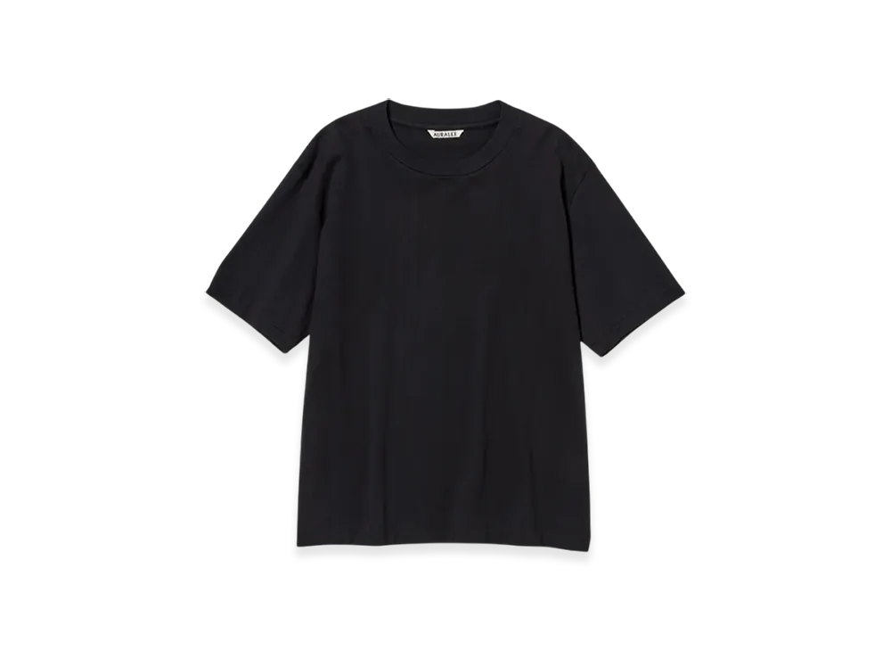 AURALEE Organic Cotton High Gauge Jersey T-Shirt "Black"