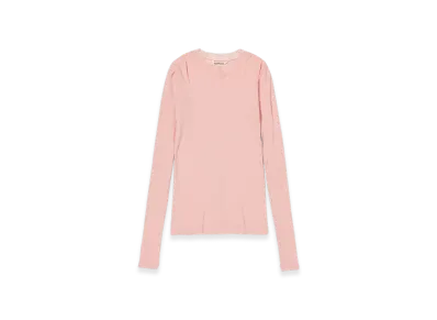 AURALEE Super High Gauge Sheer Rib L/S T-Shirt "Light Pink"