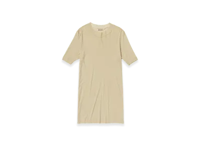 AURALEE Super High Gauge Sheer Rib T-Shirt "Light Beige"