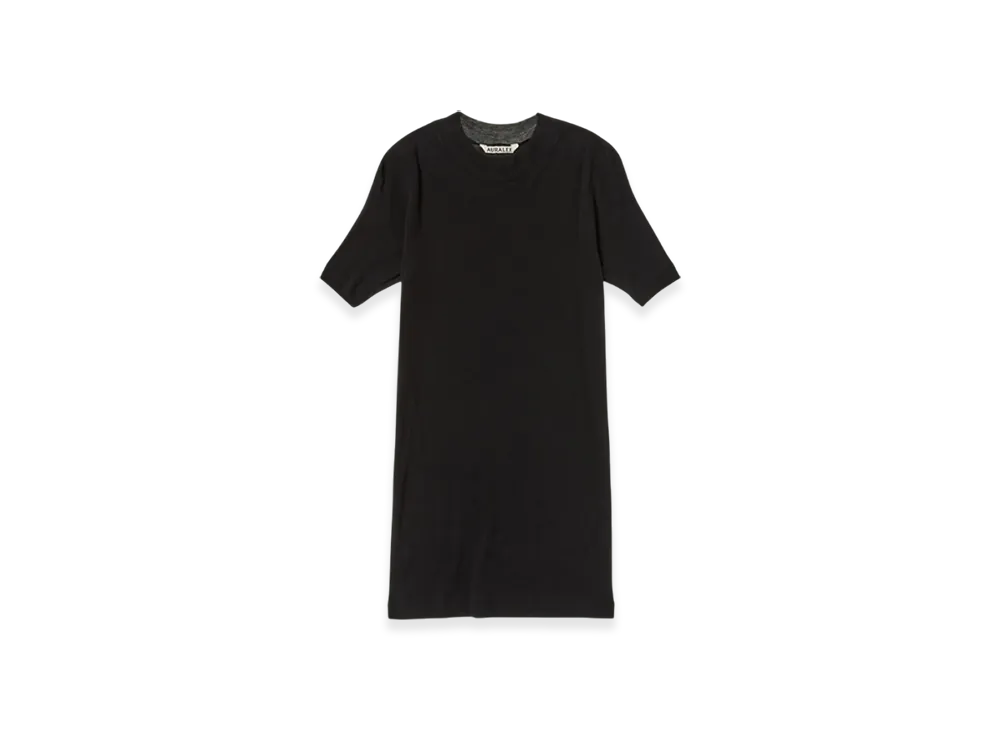 AURALEE Super High Gauge Sheer Rib T-Shirt "Black"