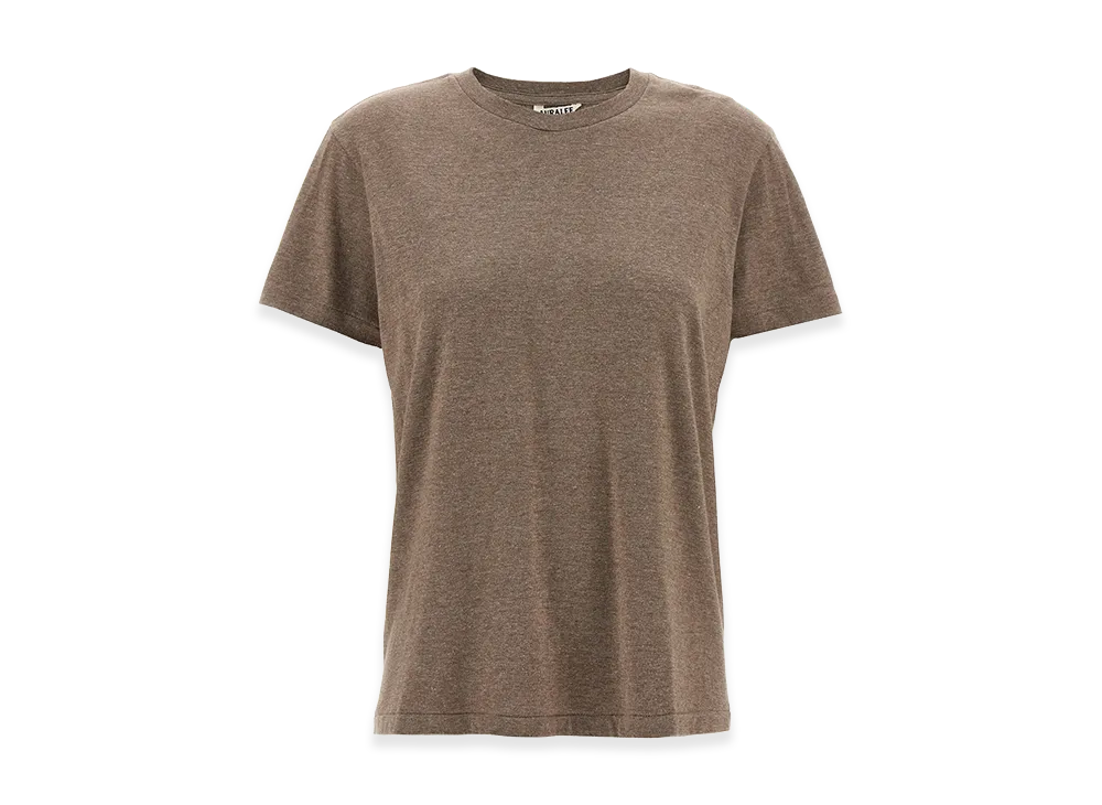 AURALEE Women's Seamless Crewneck T-Shirt "Top Brown"