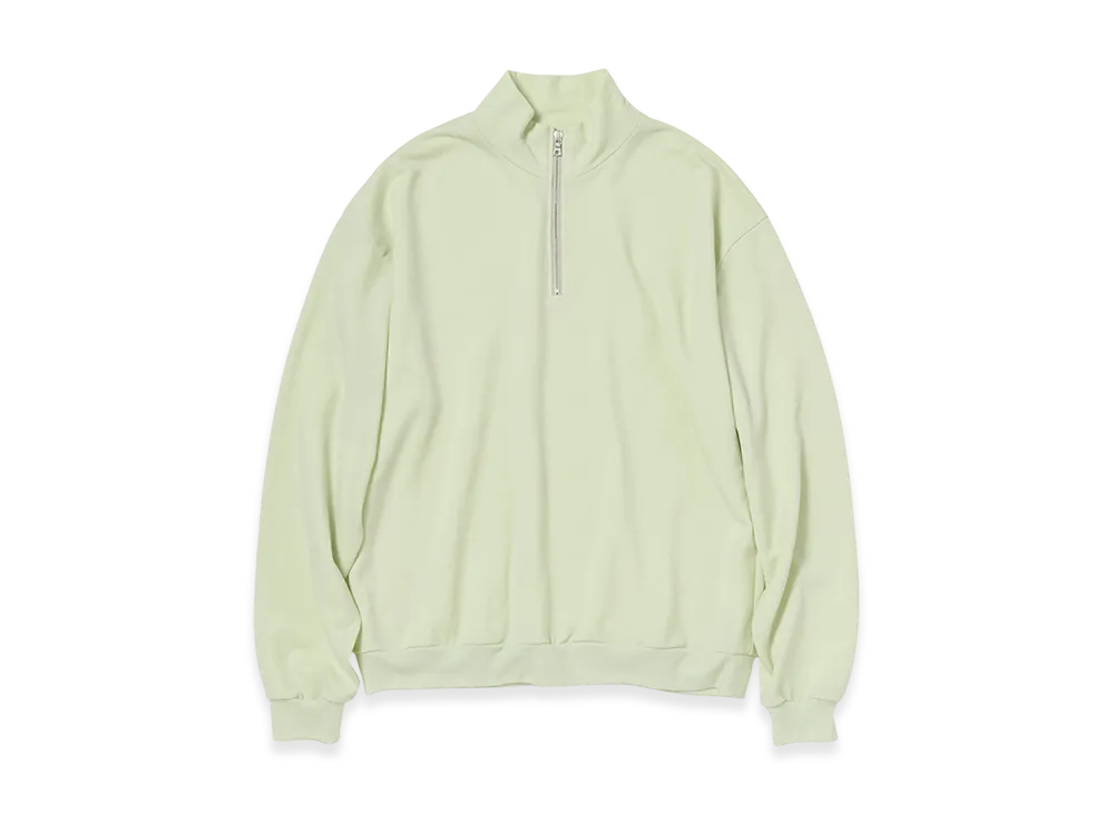 AURALEE Light Wool Sweat Half Zip P/O "Pale Lime"