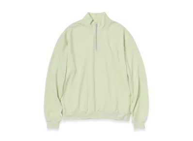 AURALEE Light Wool Sweat Half Zip P/O "Pale Lime"