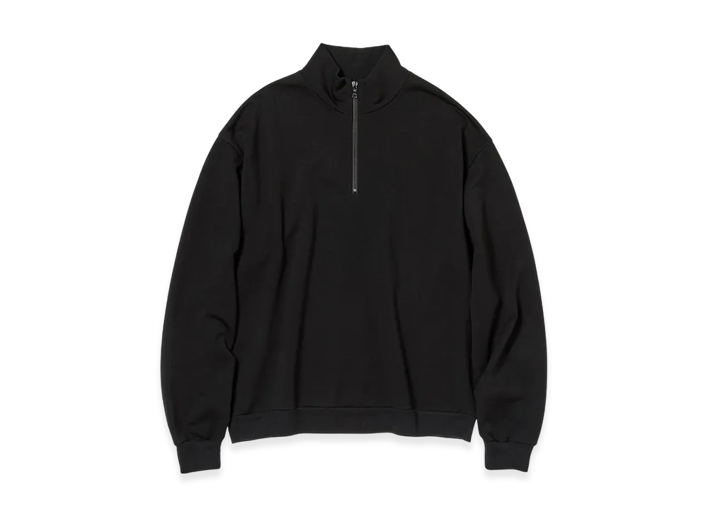 AURALEE Light Wool Sweat Half Zip P/O "Black"