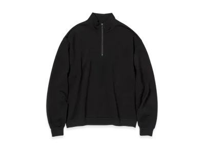 AURALEE Light Wool Sweat Half Zip P/O "Black"