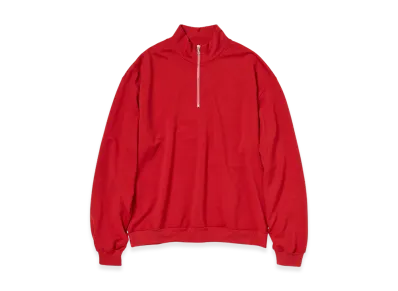 AURALEE Light Wool Sweat Half Zip P/O "Red"