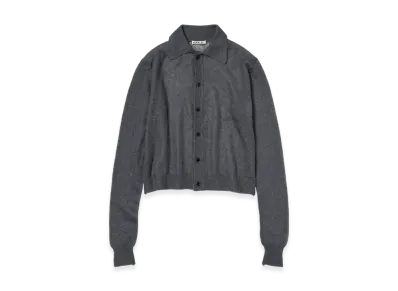AURALEE Kid Mohair Sheer Knit Shirt Cardigan "Top Charcoal"