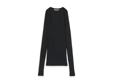 AURALEE Wool Silk Soft Rib L/S Tee "Black"
