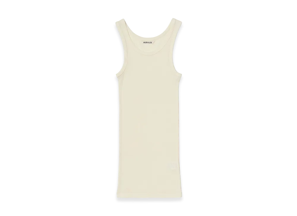 AURALEE Wool Silk Soft Rib Tank "Ivory"