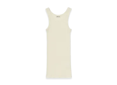 AURALEE Wool Silk Soft Rib Tank "Ivory"