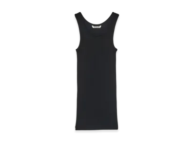 AURALEE Wool Silk Soft Rib Tank "Black"