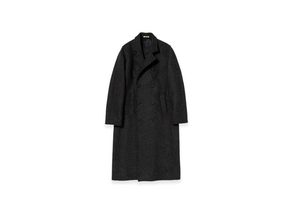 AURALEE Shetland Wool Double Cloth Coat "Dark Charcoal"
